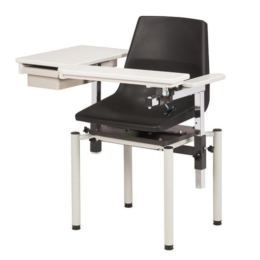 Blood Drawing Phlebotomy Chair; E-Z Clean w/ClintonClean Flip Arm & Drawer (SC Series 6049-P) by Clinton Industries - MedStockUSA.com