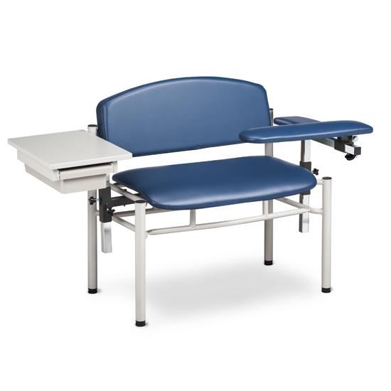 Extra Wide Padded Blood Drawing Chair w/Padded Flip Arm & Drawer (SC Series 6069-U) by Clinton Industries - MedStockUSA.com