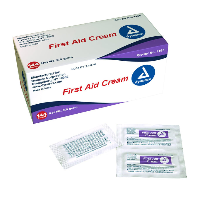 First Aid Burn Cream - 0.9g Foil Packet (144/cs) by Dynarex - MedStockUSA.com
