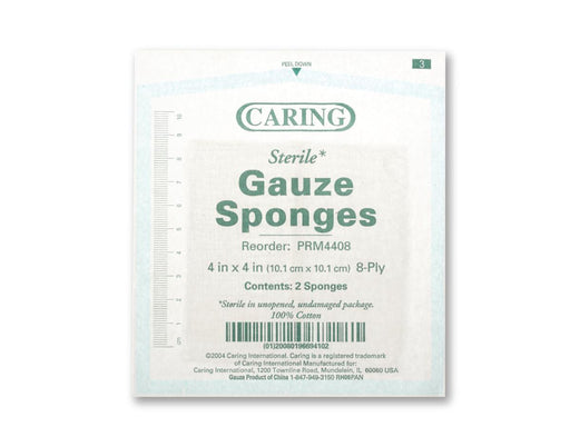 Woven Gauze Sponges 4"x4" 8 Ply - Sterile (100/pk) by Dynarex - MedStockUSA.com