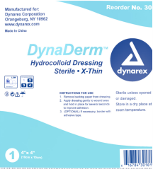 Dynarex 3019 DynaDerm Hydrocolloid Dressing - Extra Thin (6"x 6") by Dynarex - MedStockUSA.com